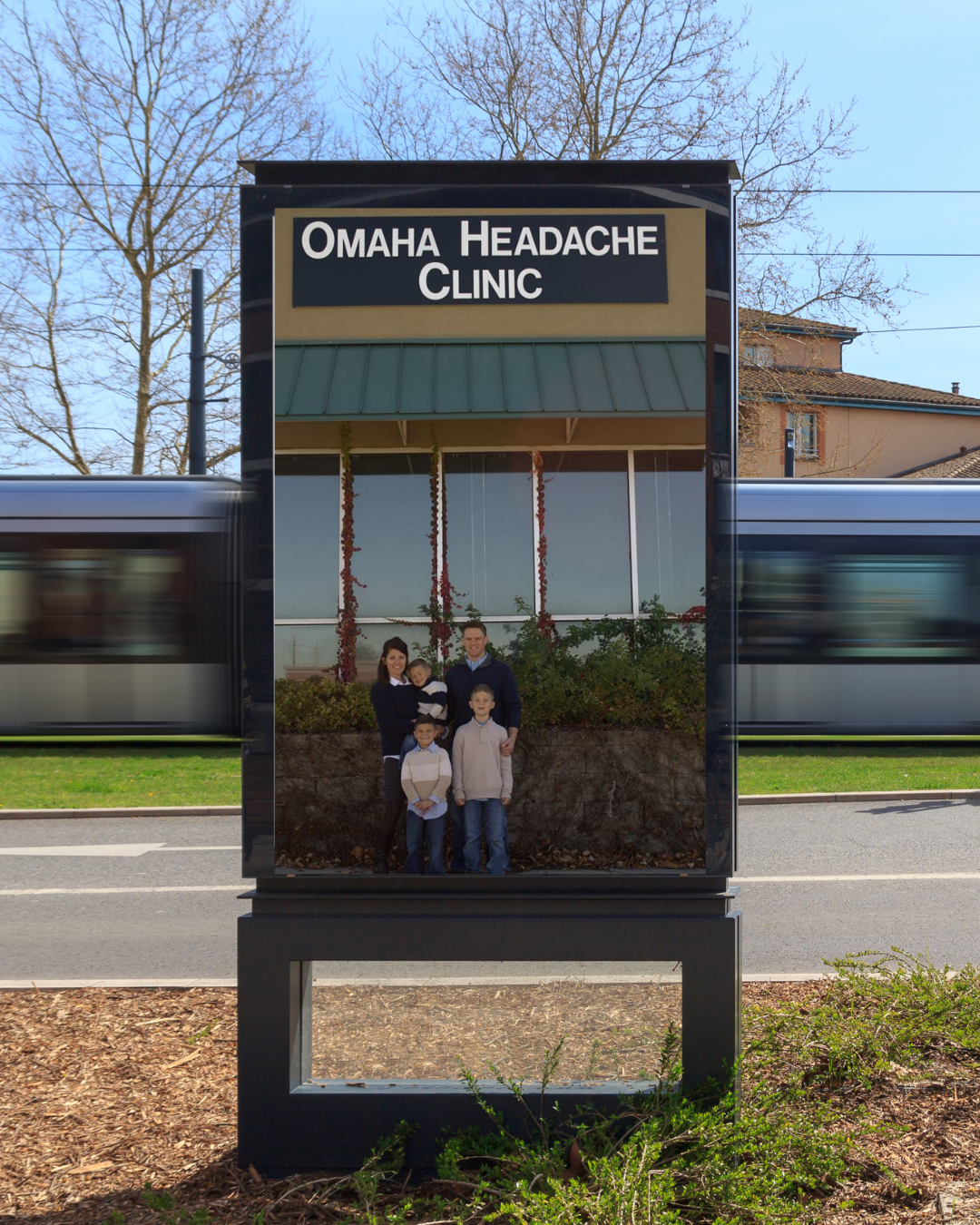 Omaha Headache Clinic sign and entrance